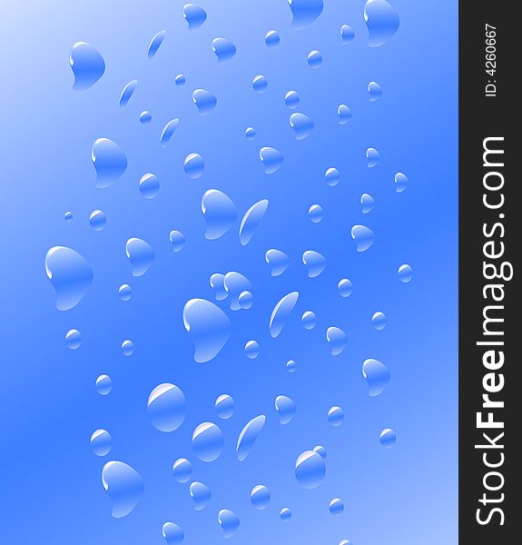 Bubbles on clear blue glass, vector illustration