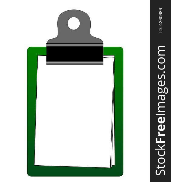 Clipboard with blank pages, vector illustration