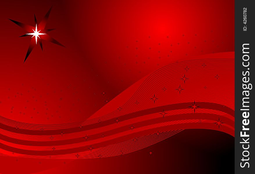 Abstract red background with stars