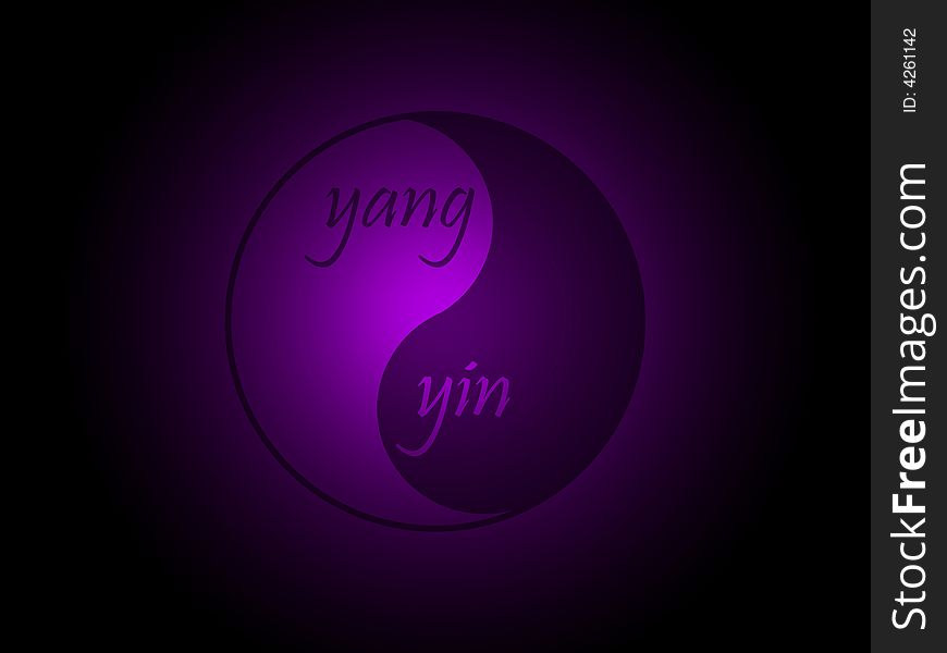 Black background with purple yinyang