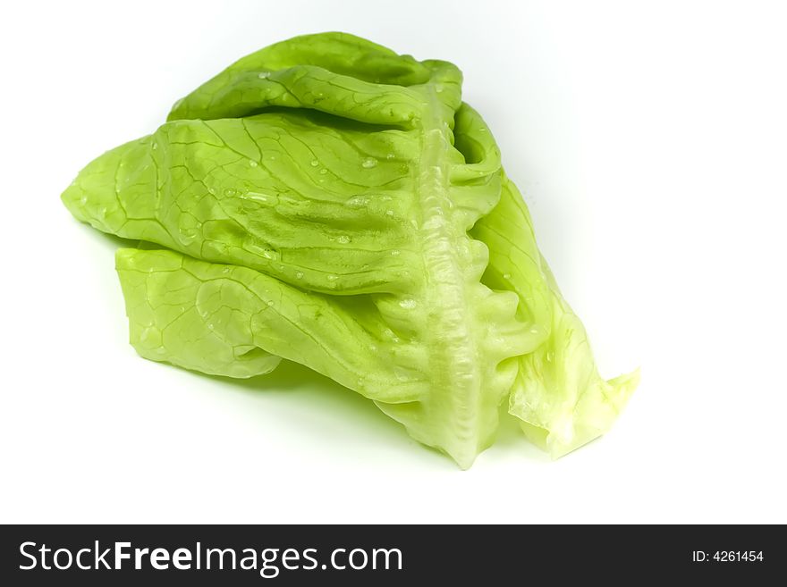 Isolated detail of leaf green lettuce. Isolated detail of leaf green lettuce