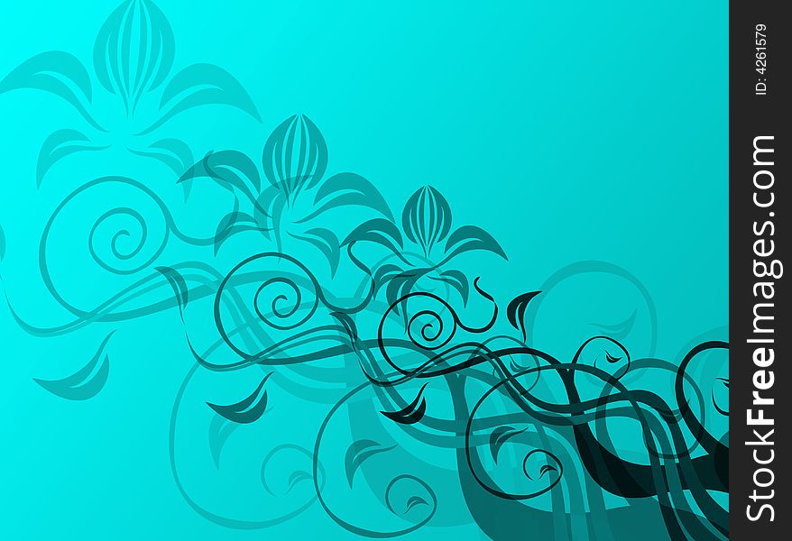 Floral decoration in green for a colorful background. Floral decoration in green for a colorful background