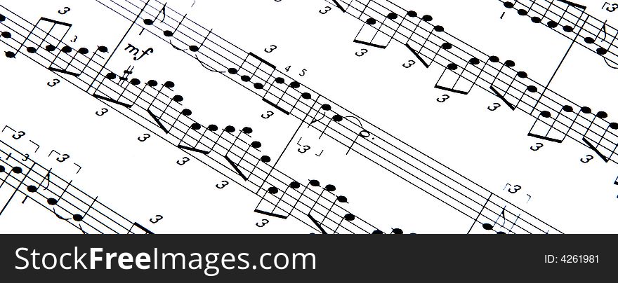 Music notes on white background