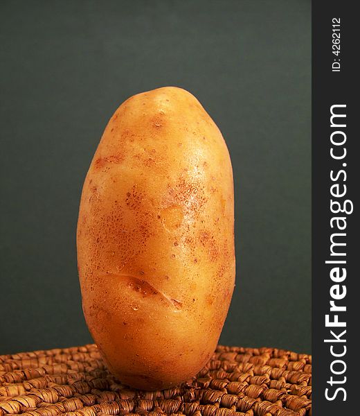 A potato (variety: Agria) standing on end. A potato (variety: Agria) standing on end.