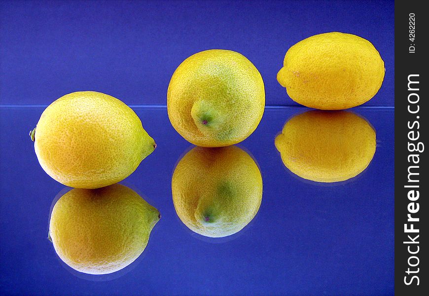 3(6) lemons on colored background