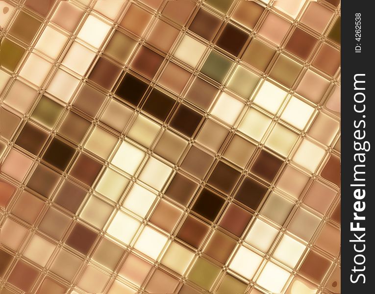 These retro tiles are designed to give the look of glass with brown as background.