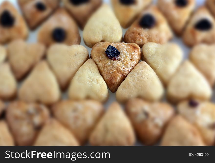 Image from food series: shortbreads in shape of a heart