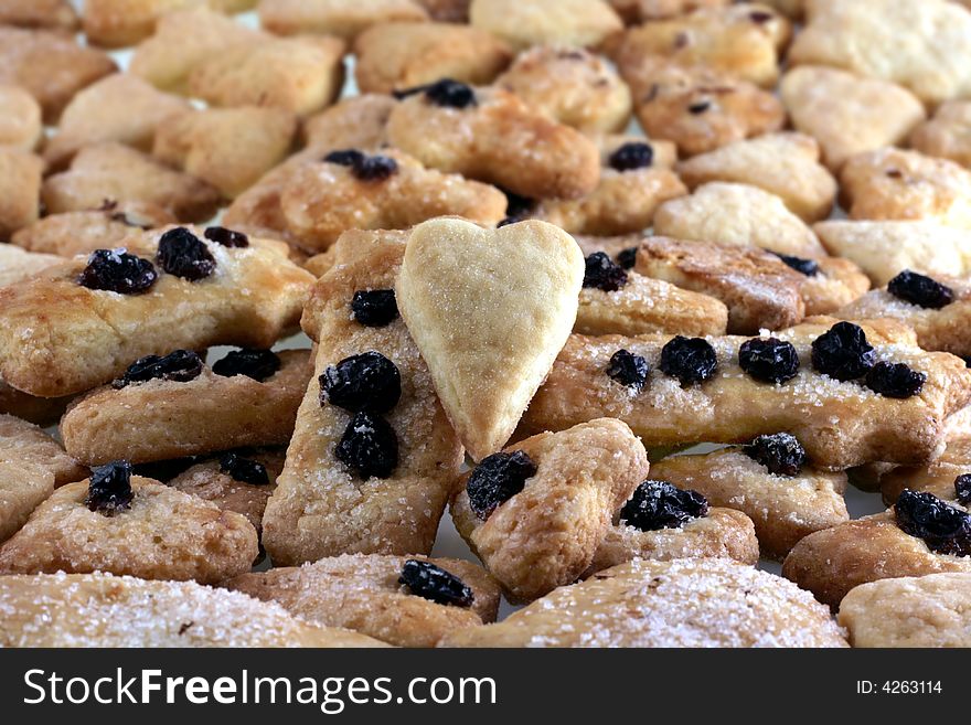 Image from food series: shortbreads in shape of a heart