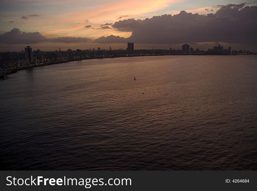 Sunset In Havana Bay
