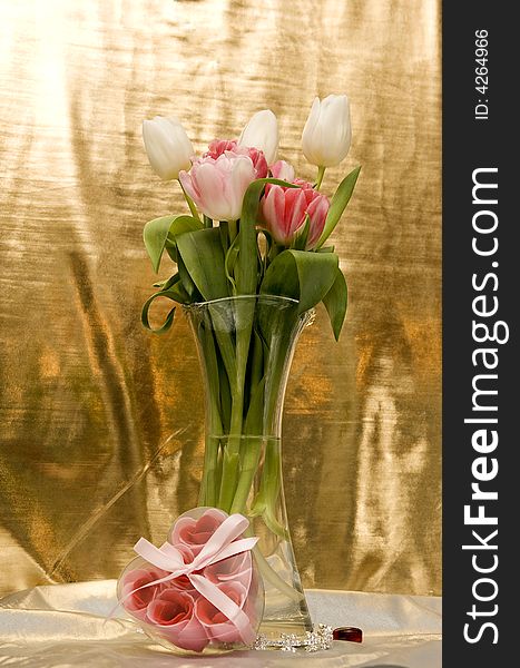 Sweet flower composition as a present for beloved