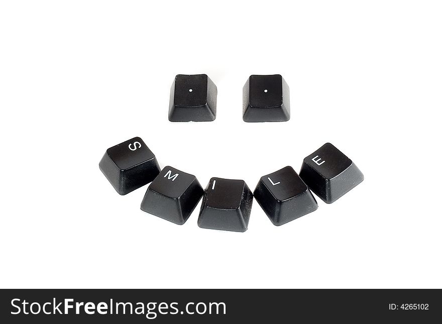 Keyboard keys like smile isolated on white