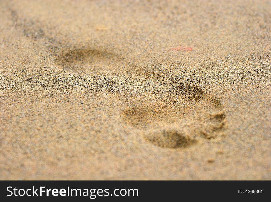Footprint on beach sand #3. Footprint on beach sand #3