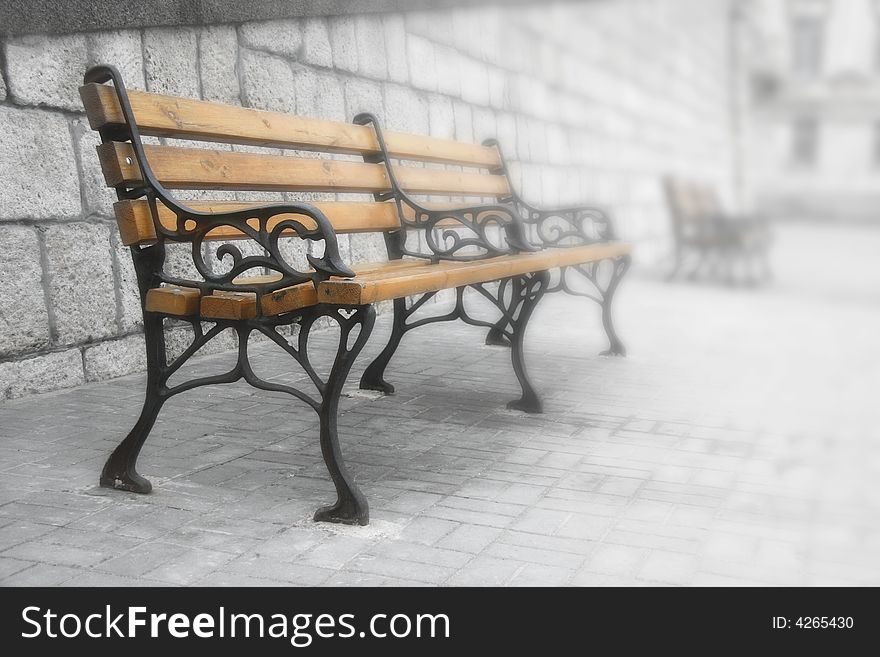 Close up of old bench