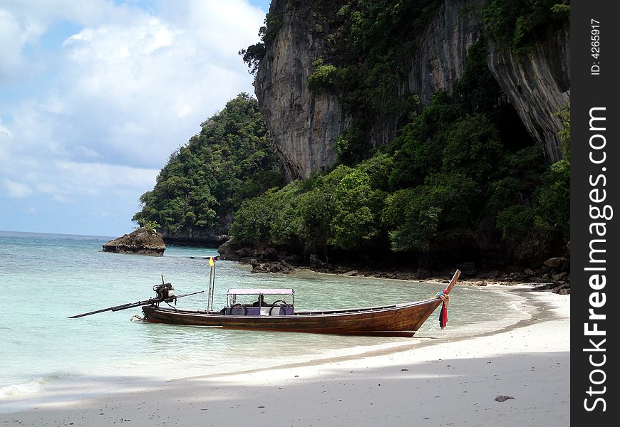 Longtail Boat - Monkey Beach, Koh PhiPhi Island, Thailand. Longtail Boat - Monkey Beach, Koh PhiPhi Island, Thailand