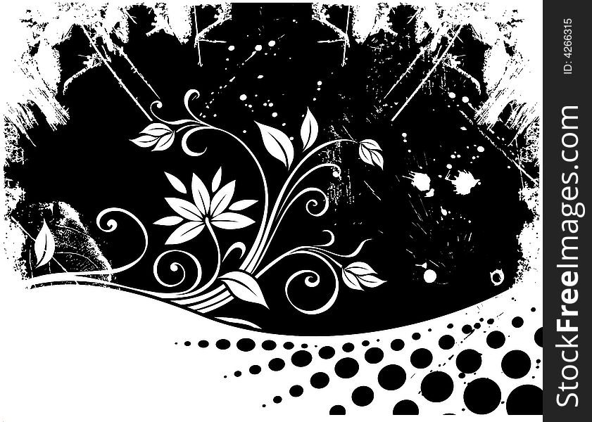 Decorative floral background, vector illustration