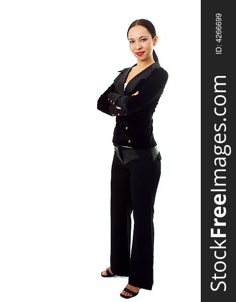 Business woman on white background