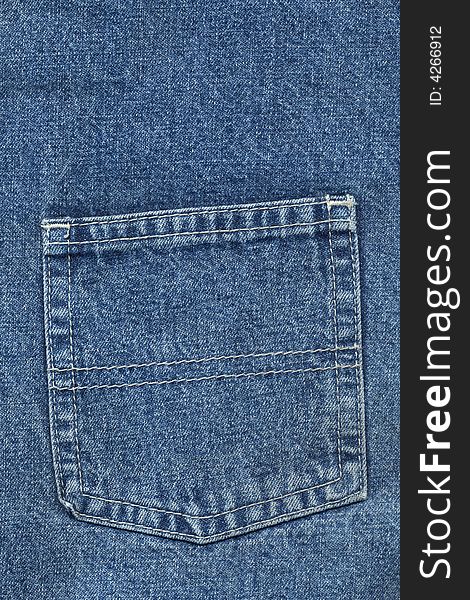 Extreme macro of back jeans pocket fabric
