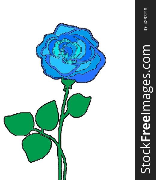 Here is illustration of the blue rose -magic flower