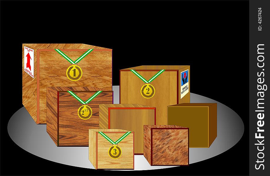 Wooden boxes, drawing created in coreldraw10. Wooden boxes, drawing created in coreldraw10
