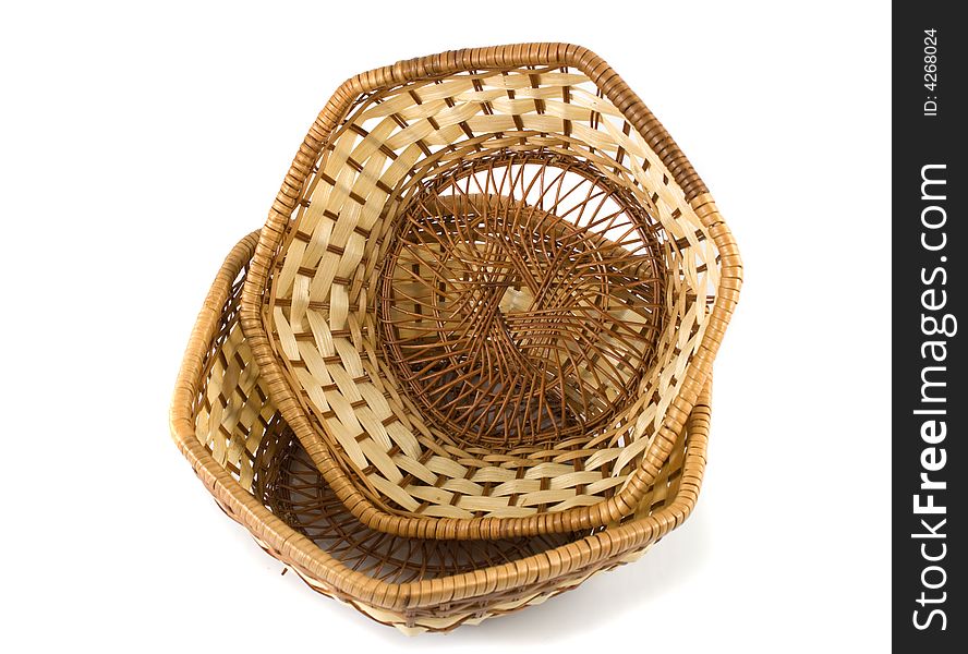 Two isolated baskets (cribs) on white background. Two isolated baskets (cribs) on white background