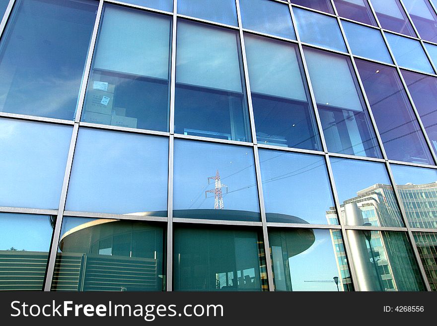 Modern italian architecture in a work quarter. Business building. Milan, Italy. Modern italian architecture in a work quarter. Business building. Milan, Italy.