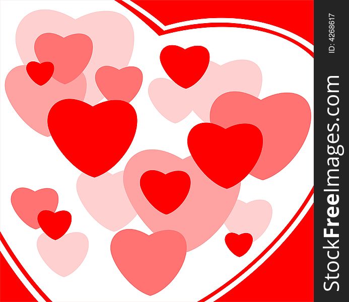 Ornate hearts on a white background. Valentine's illustration. Ornate hearts on a white background. Valentine's illustration.