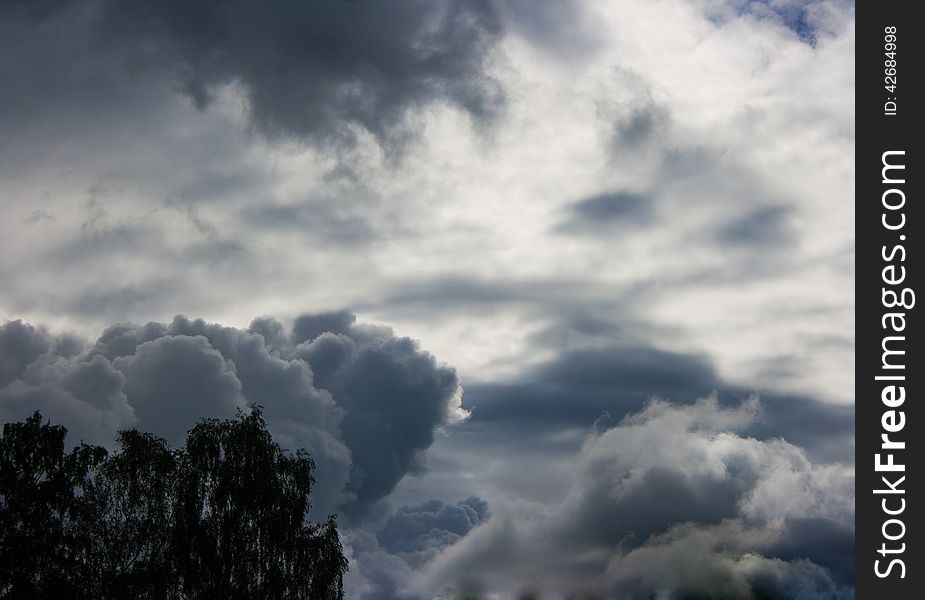 Dark storm clouds on summer day