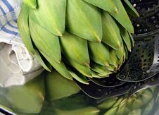 Artichoke In A Steamer Royalty Free Stock Photo Artichoke In A Steamer Royalty Free Stock Photo