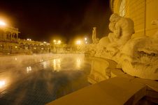 Public Baths, Night Stock Image Public Baths, Night Stock Image