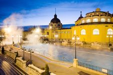 Public Baths, Night Stock Image Public Baths, Night Stock Image