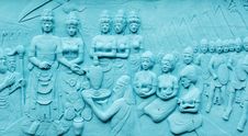Indonesia, Java: Frescoes In Bas Relief Stock Photo