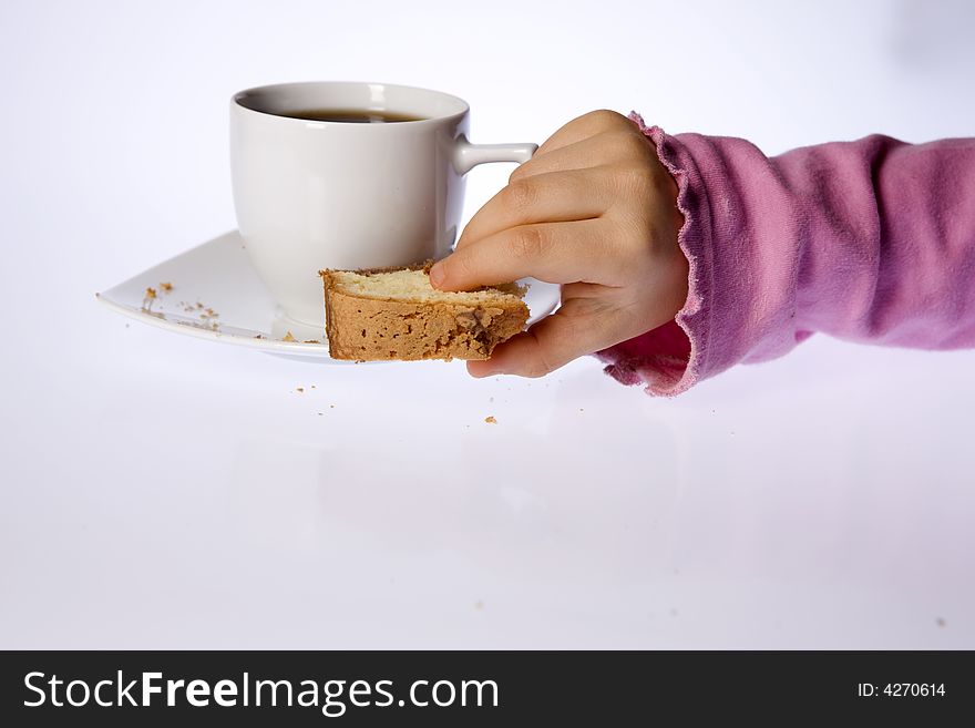 Sweet cake and black coffe. Sweet cake and black coffe