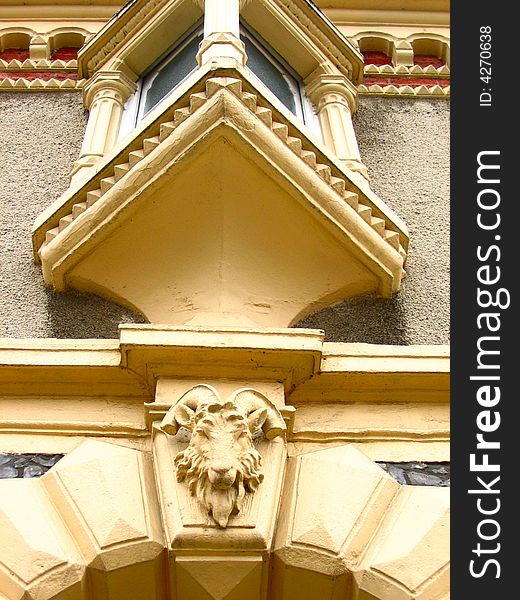 Wall ornament on a historic building in London, England