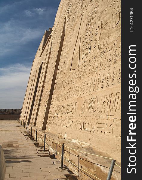 Pylon of Medinet Habu ancient temple, Egypt, Luxor. Pylon of Medinet Habu ancient temple, Egypt, Luxor