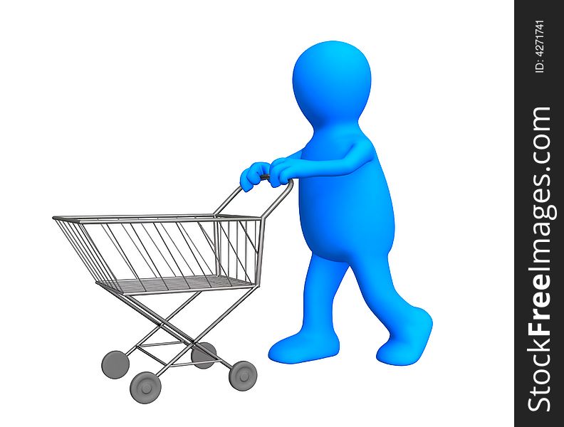 The 3d Stylized Person Going For Purchases