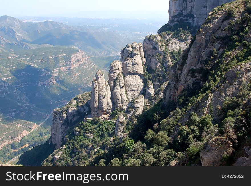 A breathtaking view from the Montserrat mountains, Spain. A breathtaking view from the Montserrat mountains, Spain