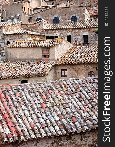 Typical old spanish houses in Catalonia. Typical old spanish houses in Catalonia