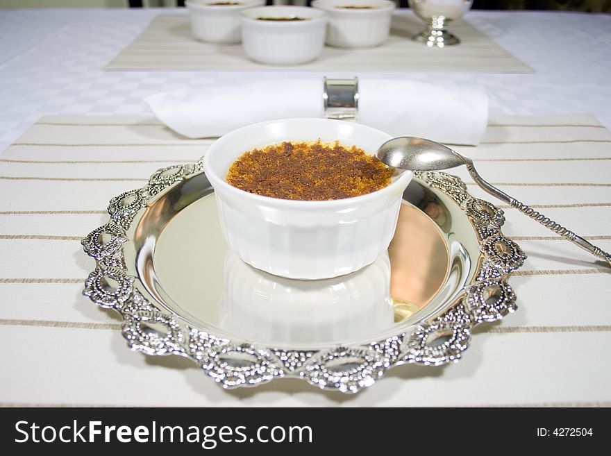 Creme Brulee served and ready. Light color theme