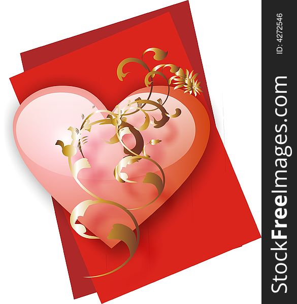 Congratulatory card to the Valentine's day