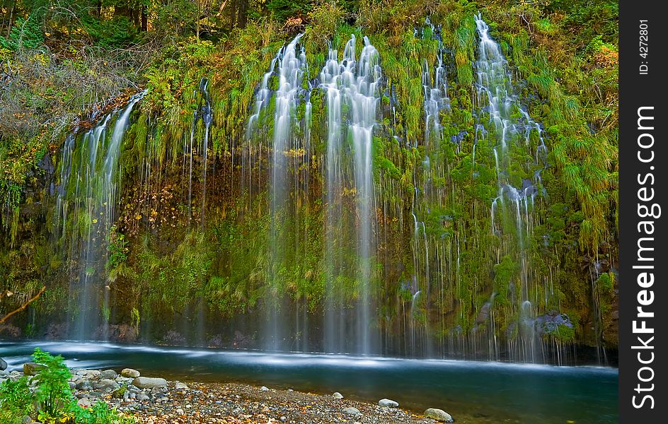 Waterfall in the mountains in Northern California