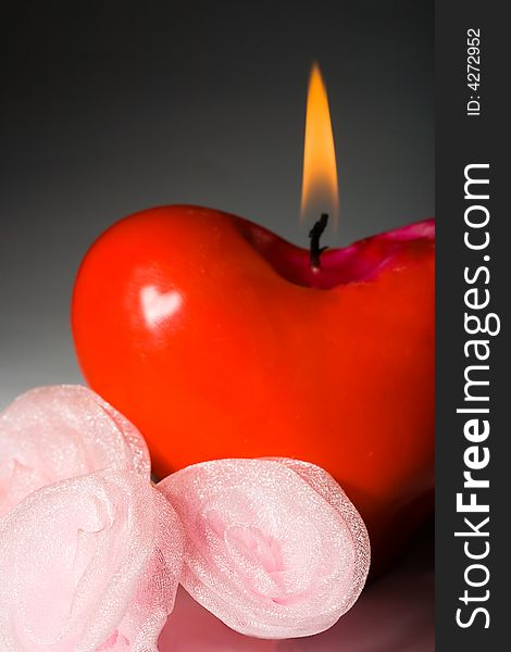 Red shape heart candle