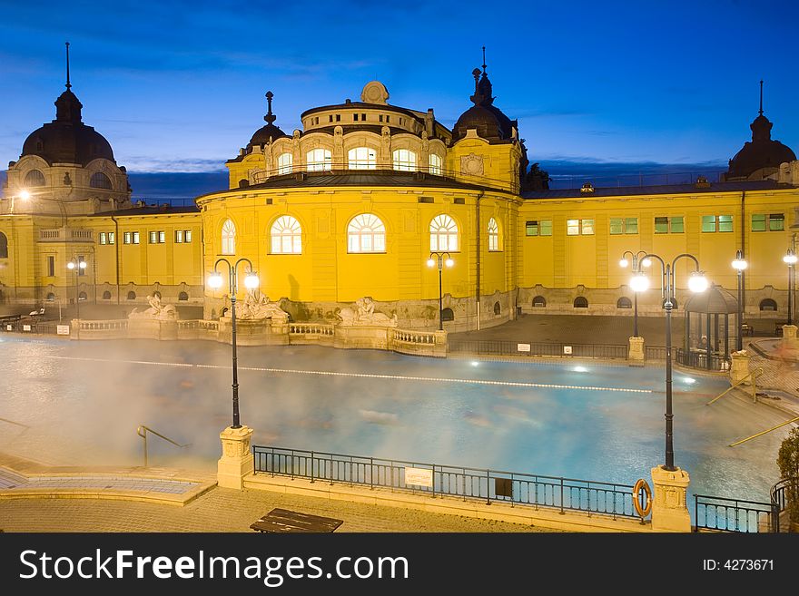 Public baths, night