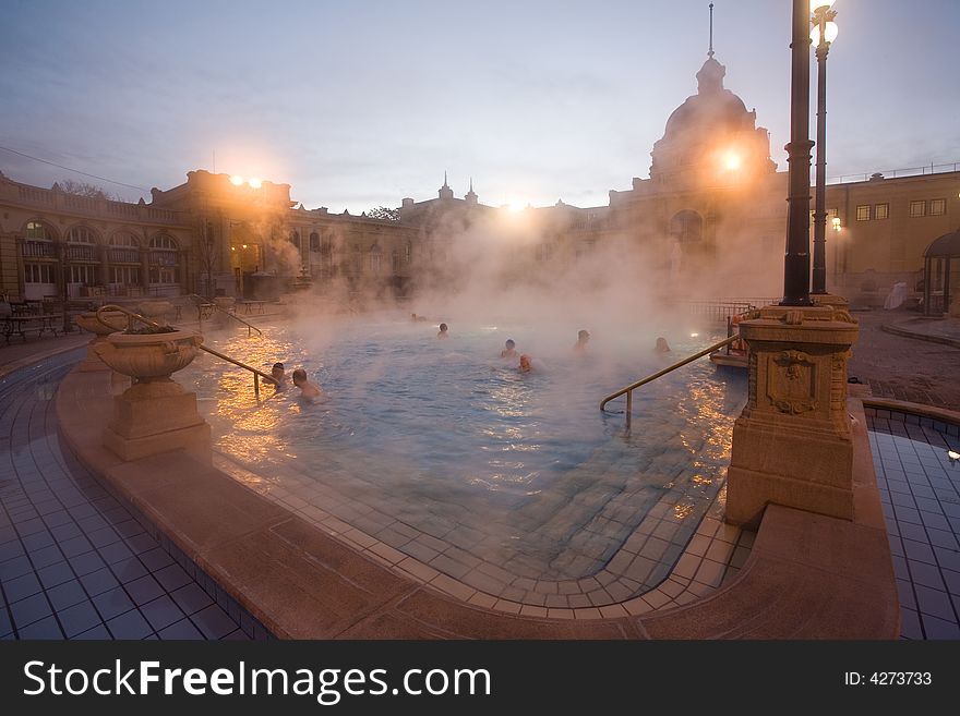 Public baths, night