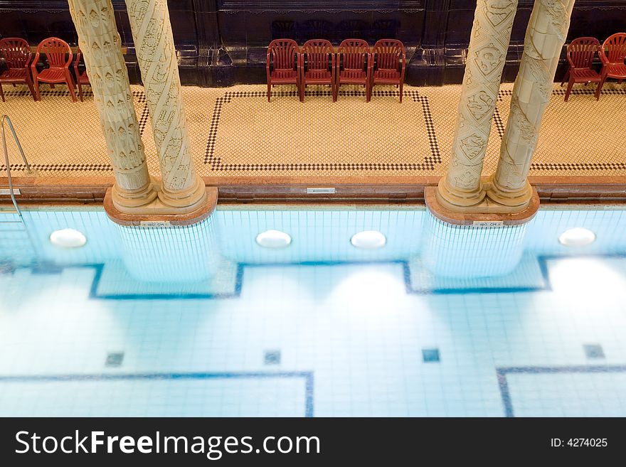 Swimming pool in the public baths. Swimming pool in the public baths