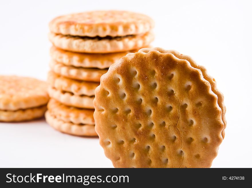 Group of bisquits macro close up studio. Group of bisquits macro close up studio