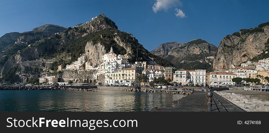 The bay of Amalfi in the amalphitan coast. The bay of Amalfi in the amalphitan coast