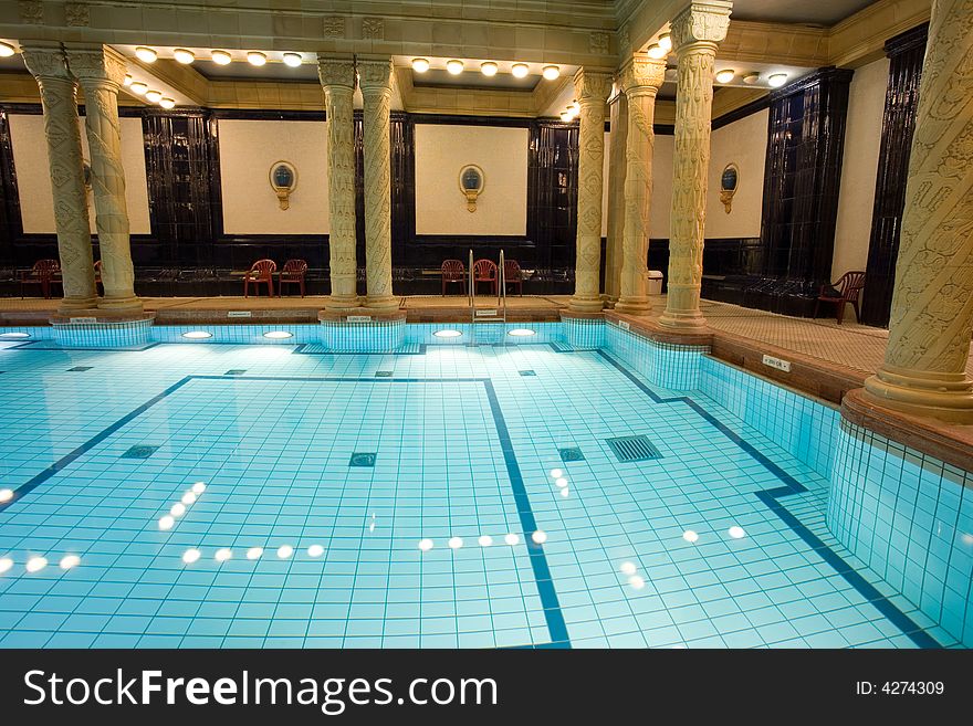 Swimming pool in the public baths. Swimming pool in the public baths