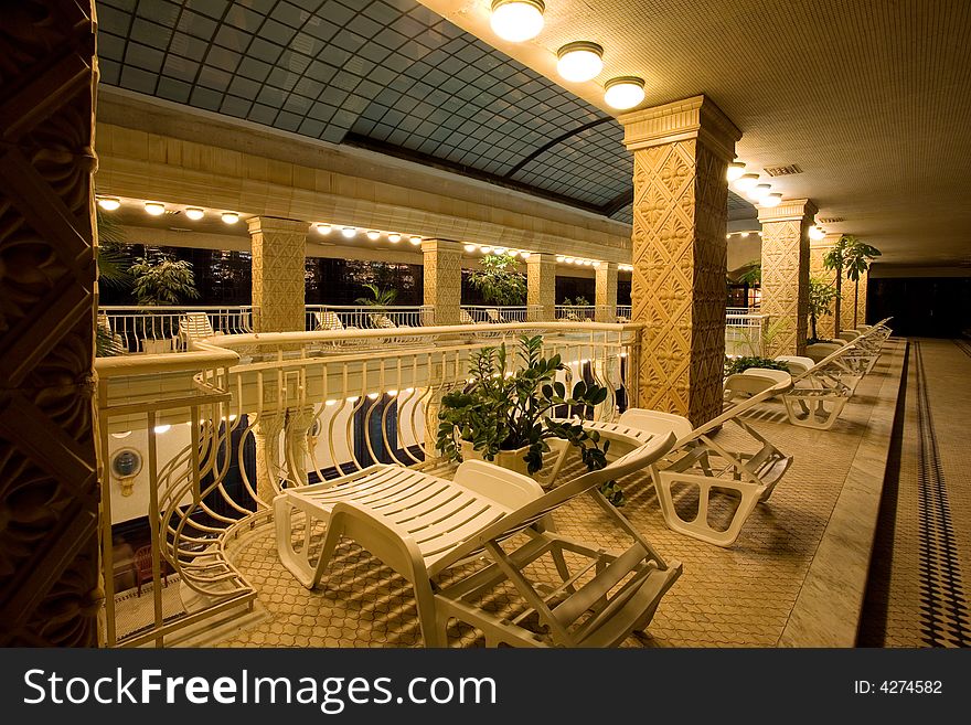 Swimming pool in the public baths. Swimming pool in the public baths