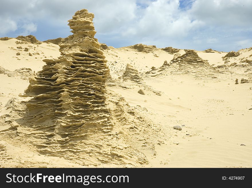 Wind blown sand structure in Giant Dune New Zealand. Wind blown sand structure in Giant Dune New Zealand