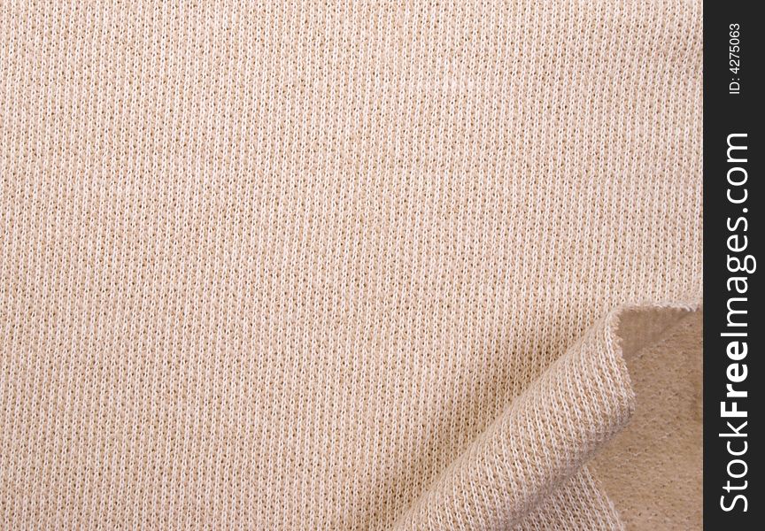 Clear textile cotton sample curved on the corner. Clear textile cotton sample curved on the corner